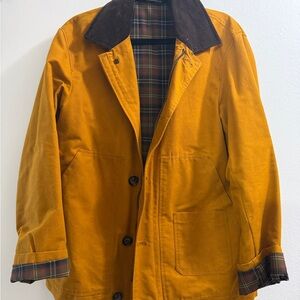 Zara Mens Mustard Jacket with Plaid Lining